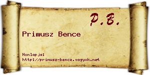 Primusz Bence névjegykártya